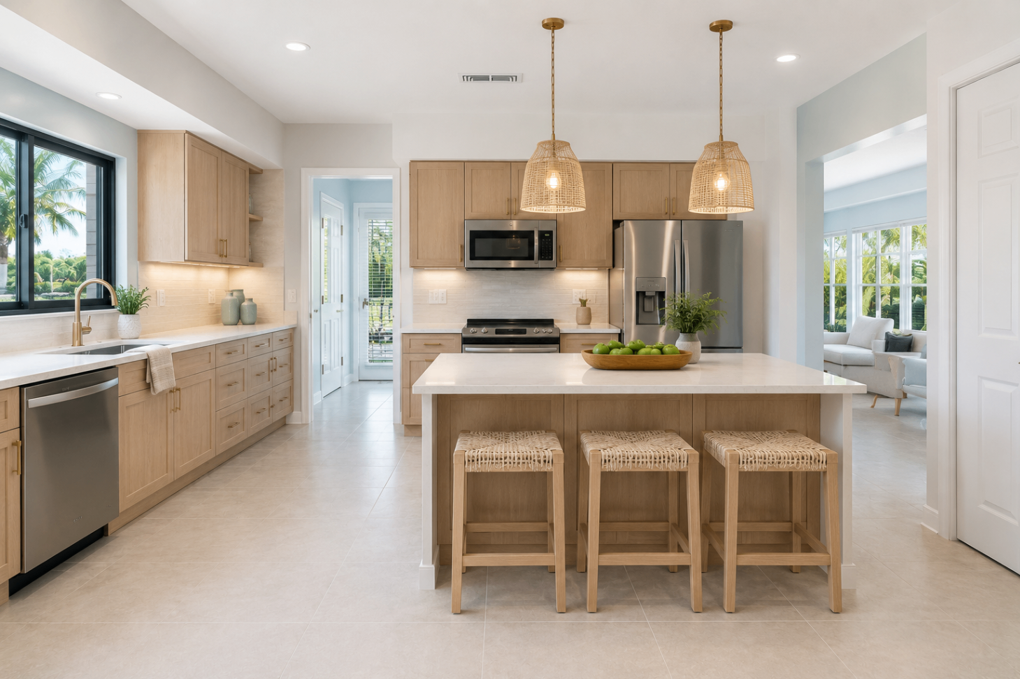 Coastal Kitchen Remodel after renovation