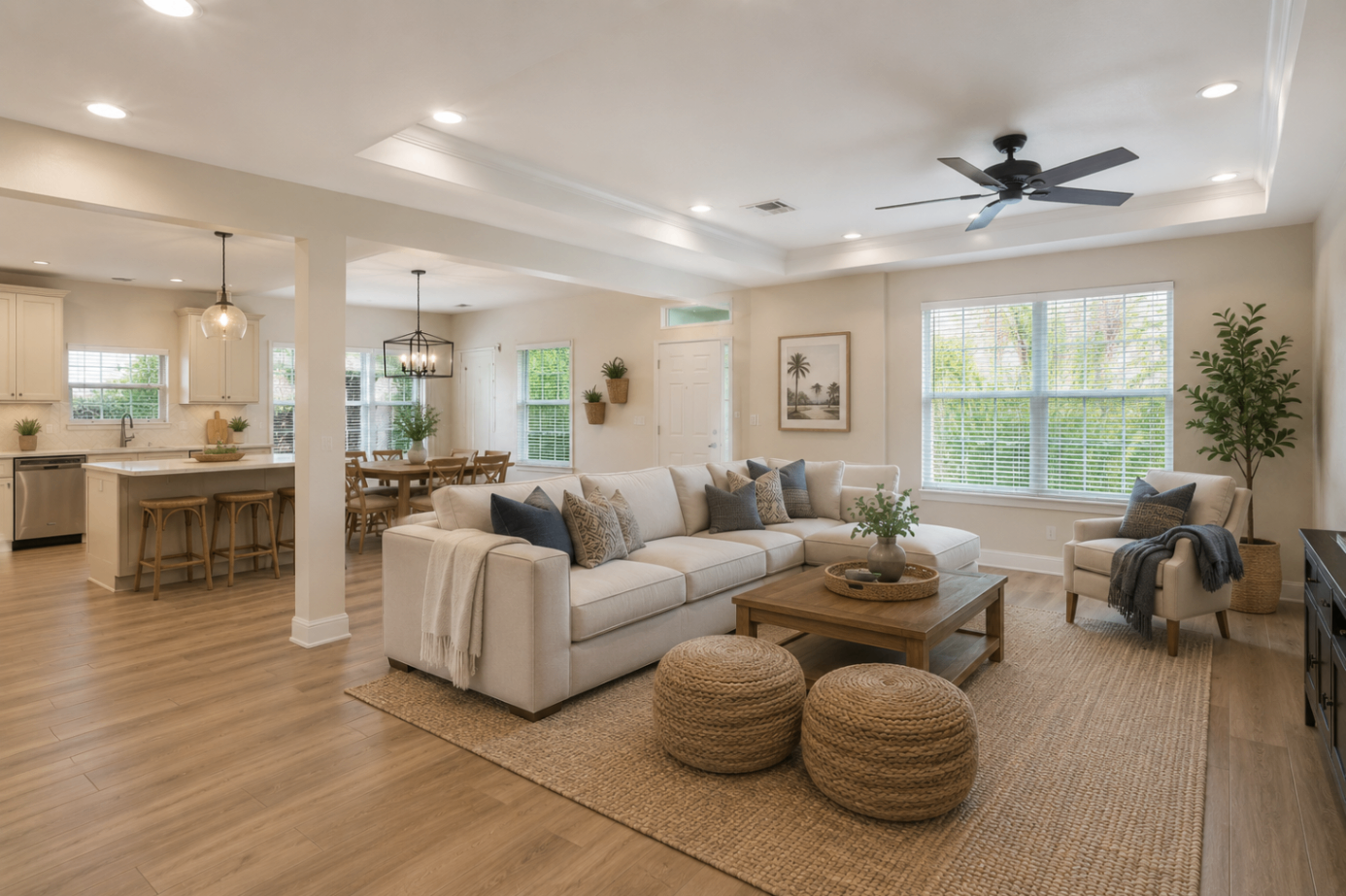 Open Living Area Remodel after renovation